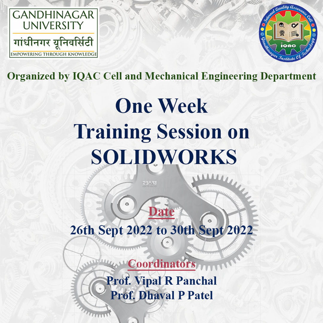 One Week Training Session on Solidworks